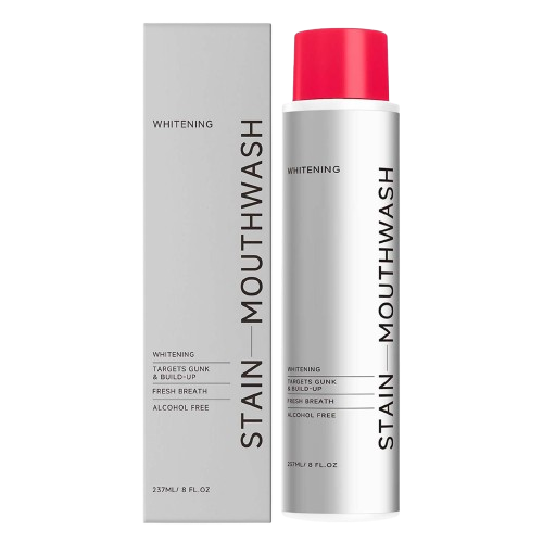 Lumine Organics hydrogen peroxide whitening mouthwash bottle